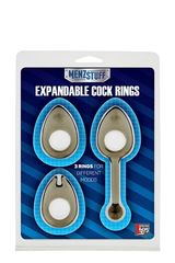 Набор из 3 дымчатых эрекционных колец MENZSTUFF EXPANDABLE COCKRING SET