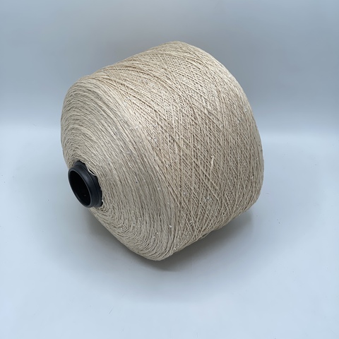 Бобинная пряжа, Linette Pailletes, 450м, 80% Лен, 20% Полиэстер(пайетка), Крем+пайетка. 39377