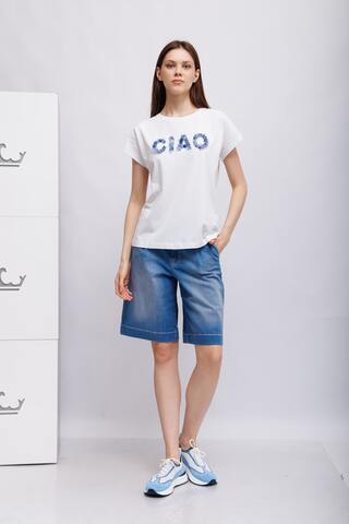 Bianca Футболка хлопковая с объемным Ciao