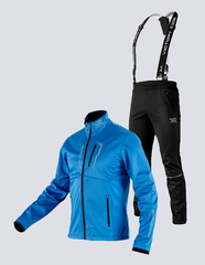 Утеплённый лыжный костюм 905 Victory Code Extreme Active Blue с лямками мужской