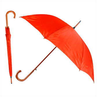 Зонт-трость с деревянной изогнутой ручкой "Хит"