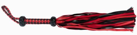 Красно-черная плеть с плетёной ромбической рукоятью - Джага-Джага BDSM 1911-15 BX DD