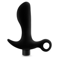 Черный анальный вибратор Silicone Vibrating Prostate Massager 01 - 10,8 см. - 