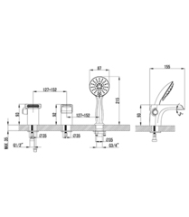 Смеситель для ванны на 3 отверстия LEMARK SHIFT – LM4345C