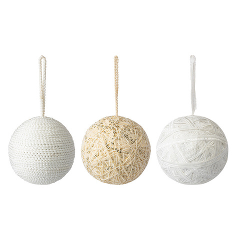 Набор елочных украшений 3шт Tkano White elegance коллекции New Year Essential