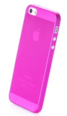 Чехол накладка Gurdini iPhone 5/5S/SE пластик розовый