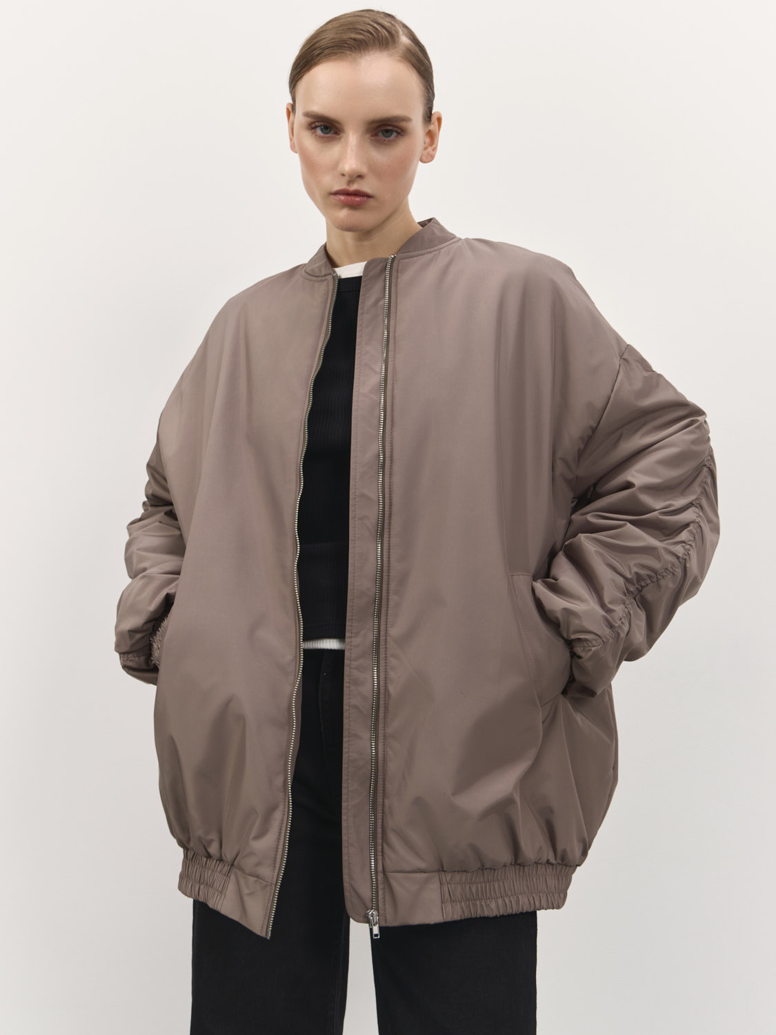 Quilted buttoned jacket Luga with a hood