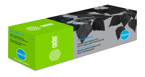 Картридж лазерный Cactus CS-CF541A CF541A голубой (1400стр.) для HP LJ M254dw, M280nw, M281fdn