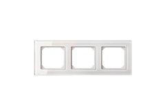 Рамка Трехместная Стекло Белое Глянцевое (Универсальный Монтаж) LIREGUS EPSILON