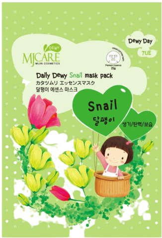 Mijin Daily Dewy Маска тканевая с экстрактом слизи улитки Mj Care Daily Dewy Snail mask pack