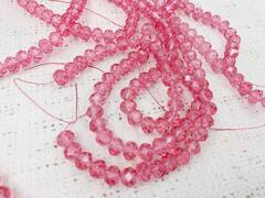 Бусины граненые Рондель, d 8 мм, 1 уп=10 нитей, 1 нить 40 см, малиновый