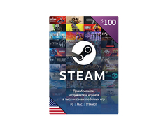 Карта оплаты Steam 100 USD USA [Цифровая версия] (для ПК, цифровой код доступа)