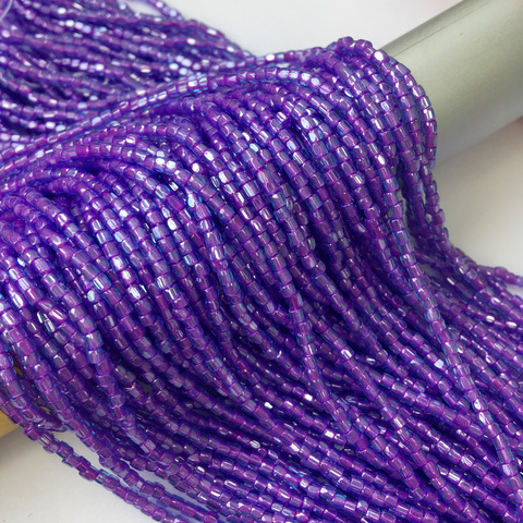 Бисер богемский Preciosa, цвет фиолетовый с прокрасом, размер 9,  нить 50 см