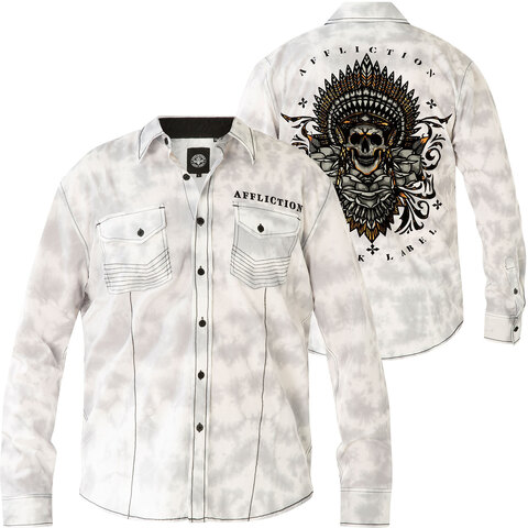 Affliction | Рубашка мужская Primitive 110WV899 перед и спина