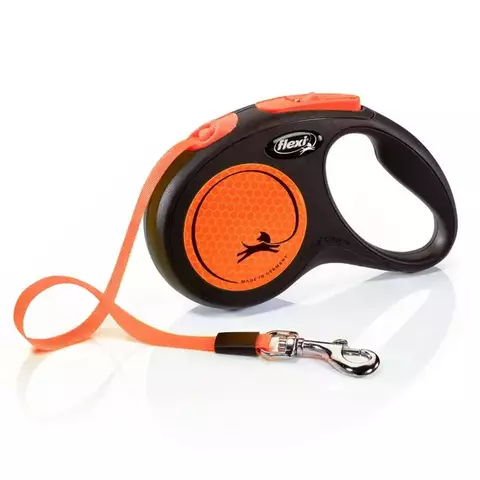 Flexi поводок-рулетка Neon New Classic S (до 15 кг) лента 5м (оранжевый)