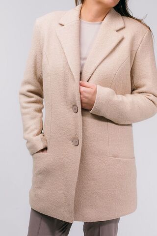 Пальто - пиджак женское из шерсти c манишкой