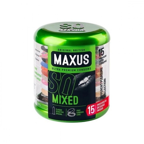 MAXUS Mixed №15 Презервативы в железном кейсе ассорти