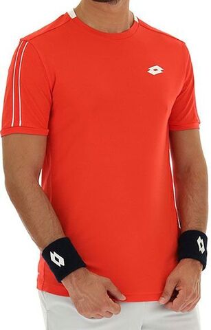 Теннисная футболка Lotto Squadra II Tee PL - cliff red