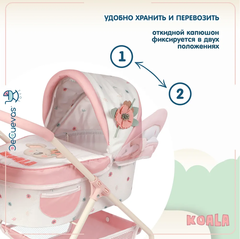 DeCuevas Коляска для куклы с сумкой серии Коала, 56см (86079)