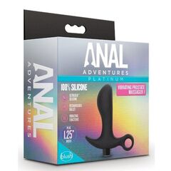 Черный анальный вибратор Silicone Vibrating Prostate Massager 01 - 10,8 см. - 