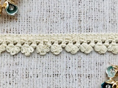 Кружево хлопковое/Тесьма вязаная, ш. 2 см, слоновая кость