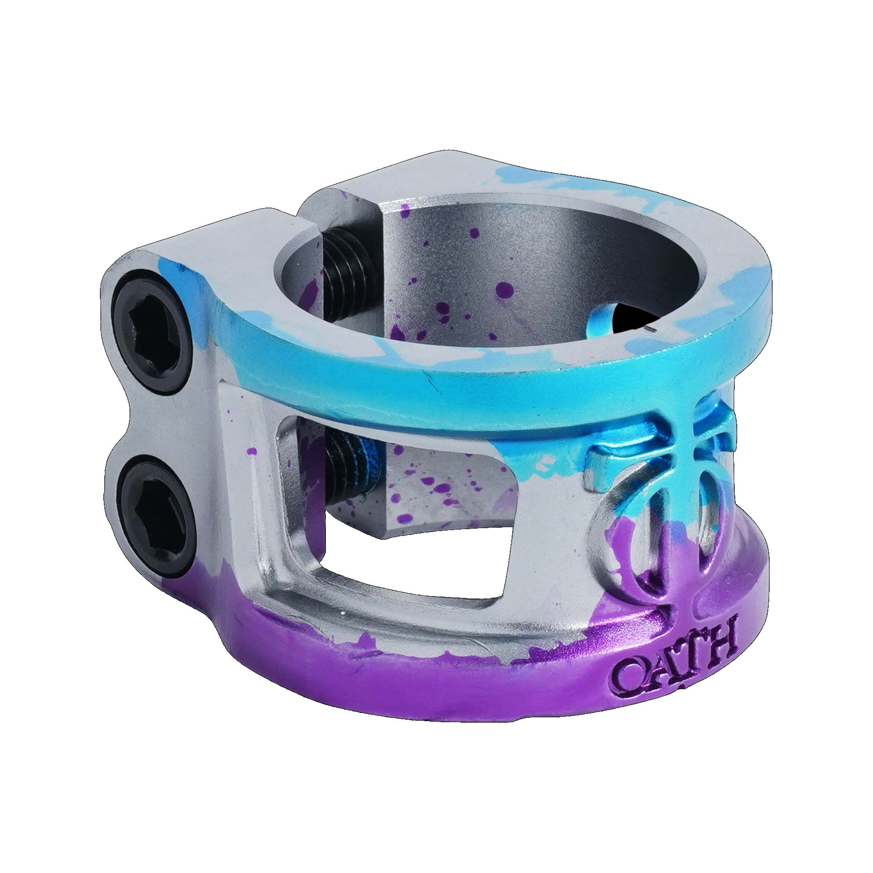 Зажим для самоката OATH Cage V2 Clamp (Ano Titanium/Blue/Purple)