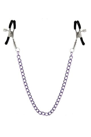 Зажимы для сосков с фиолетовой цепочкой Sweet Caress Nipple Chain - Sweet Caress 570046