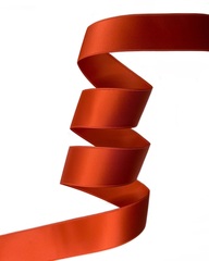 Атласная двусторонняя лента, цвет: оранжевый, ширина: 25мм