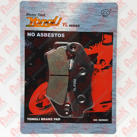 YL-F050 Тормозные колодки дисковые мото YONGLI Organic (FDB892P)