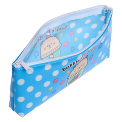 
          Пенал-косметичка на 1 отделение школьный силиконовый, серия "Коктейль" на молнии, для ручек кистей канцелярии, без наполнения, прямоугольный мягкий, размер 19х9 см