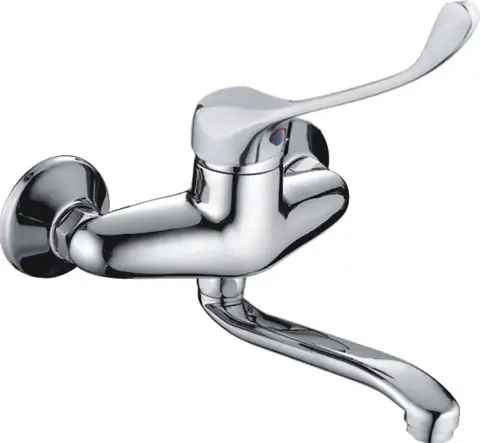 Смеситель для раковины с хирургической ручкой Haiba HB4654 латунь, хром