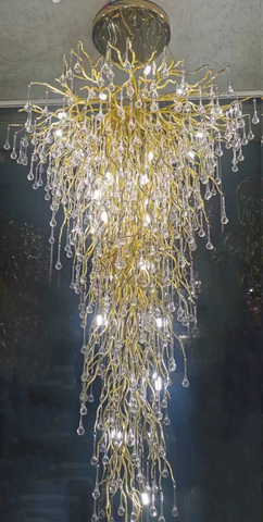 Люстра каскадная 80х200см Garda Decor Капли золото