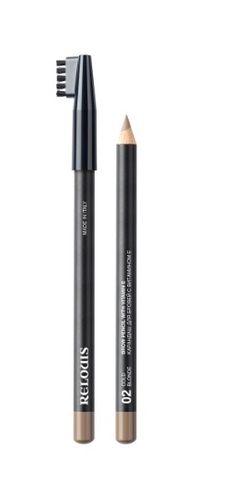 RELOUIS Карандаш для бровей с витамином Е тон 02 cold blonde (Италия)