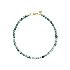Колье из бусин камня ( green spot jasper )