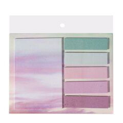 
          Набор блоков для записей с клеевым краем, Alingar, 5 шт.- 12*45 мм, 1 шт. - 50*75 мм, по 20 л., "Сиреневый градиент", пакет европодвес