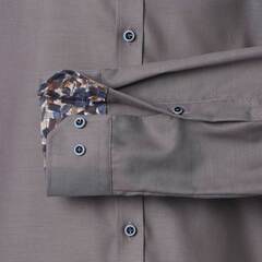 Сорочка мужская Venti Body Fit 154493000-200 серо-коричневая с цветной отделкой