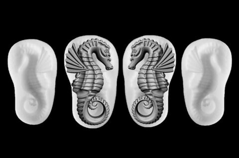 Силиконовые молды № 340 Морской конек левый и правый. Набор