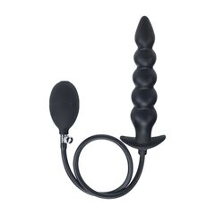 Черная анальная елочка с функцие расширения Beaded Inflatable Silicone Anal Plug