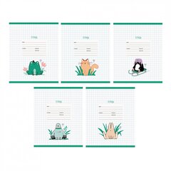 
          Тетрадь А5 12л., крупная клетка, Канц-Эксмо, скрепка, мелованный картон, "Привет!", 5 дизайнов