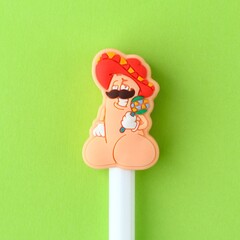 Ручка прикол «Всё дело в шляпе», шариковая, синяя паста, пластик, с резиновым доп.. элементом, 18+