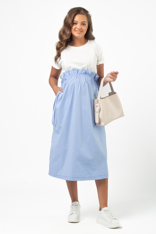 Платье для беременных и кормящих 16445 тофу голубой