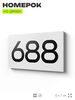 Номер на дверь 688, табличка на дверь для офиса, квартиры, кабинета, аудитории, склада, белая 120х70 мм, Айдентика Технолоджи