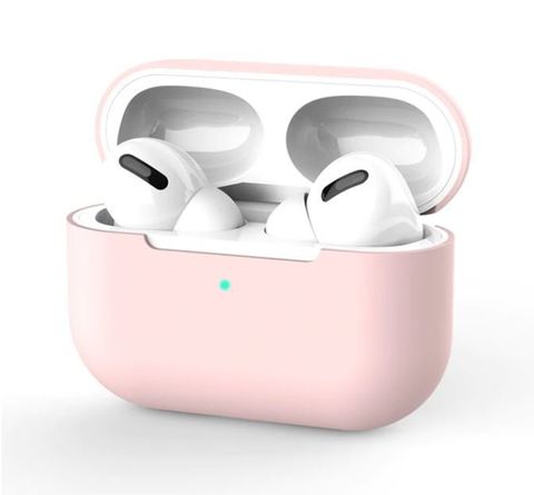 Силиконовый чехол для Airpods Pro розовый