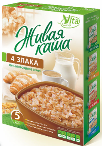 Vita Живая каша 4 злака 100% пророщ. зерно 300 г