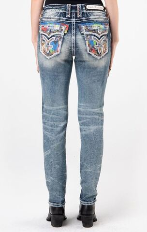 Rock Revival | Джинсы женские HARLOW MS201 MID RISE SKINNY EXHIBITION 30&quot; RP2959MS201S сзади