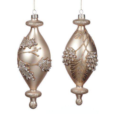 Набор фигурных украшений на елку 2шт 19см Goodwill шампань