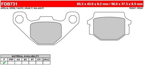 FDB731P Тормозные колодки дисковые MOTO, блистер 2 шт