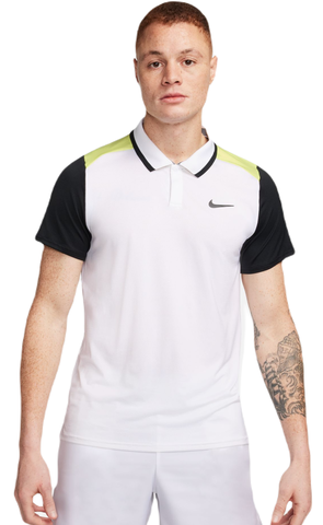 Теннисное поло Nike Court Dri-Fit Advantage Polo - white/lt lemon twist/black/black
