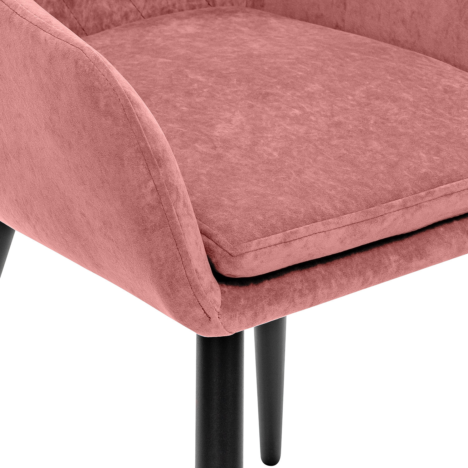 Стул с подлокотниками Leset Слим, каркас Черный, велюр Персиковый, фото 7