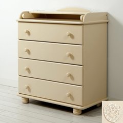 Комод детский КО-2003-1 "Аистёнок" с декором Мишка на луне (слоновая кость)